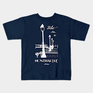 MONTMARTRE Staircase, Lamp Posts and Handrail, Paris France Kids T-Shirt